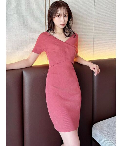 RESEXXY（リゼクシー）の「フロントクロスニットワンピース（ワンピース・レディース・ブラック/ピンク/アイボリー・SMALL/MEDIUM）」の9枚目の写真