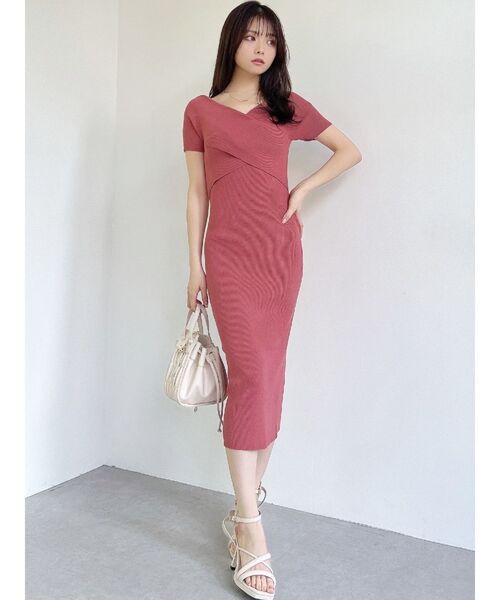 RESEXXY（リゼクシー）の「フロントクロスニットワンピース（ワンピース・レディース・ブラック/ピンク/アイボリー・SMALL/MEDIUM）」の22枚目の写真