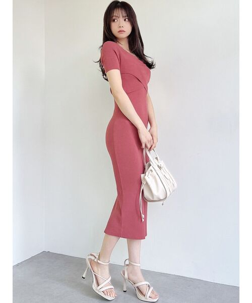 RESEXXY（リゼクシー）の「フロントクロスニットワンピース（ワンピース・レディース・ブラック/ピンク/アイボリー・SMALL/MEDIUM）」の10枚目の写真