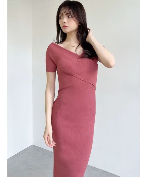 RESEXXY（リゼクシー）の「フロントクロスニットワンピース（ワンピース・レディース・ブラック/ピンク/アイボリー・SMALL/MEDIUM）」の18枚目の写真