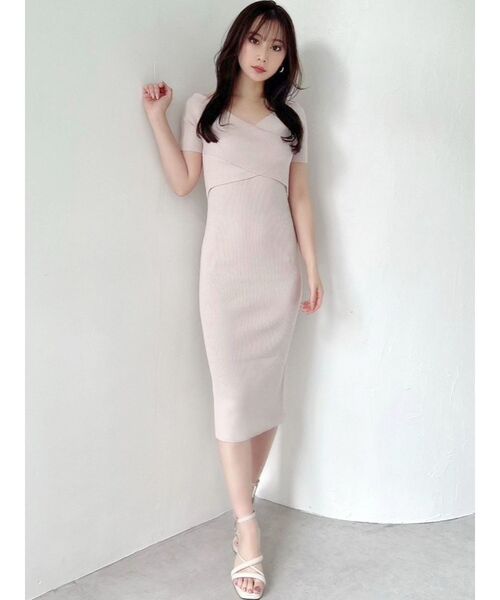 RESEXXY（リゼクシー）の「フロントクロスニットワンピース（ワンピース・レディース・ブラック/ピンク/アイボリー・SMALL/MEDIUM）」の11枚目の写真