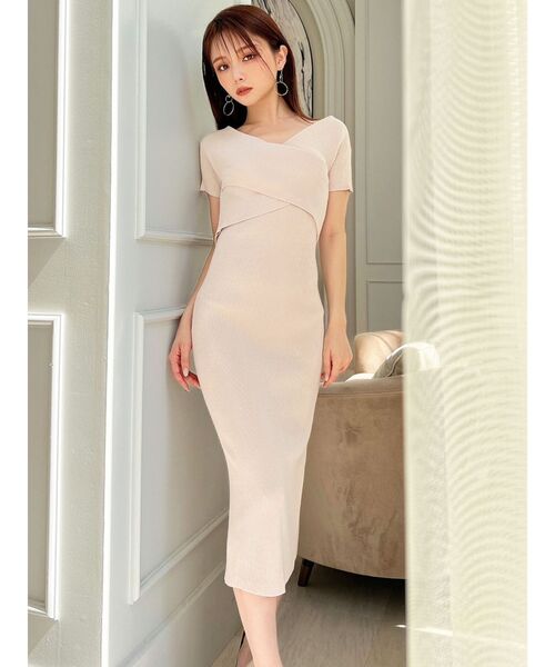 RESEXXY（リゼクシー）の「フロントクロスニットワンピース（ワンピース・レディース・ブラック/ピンク/アイボリー・SMALL/MEDIUM）」の7枚目の写真