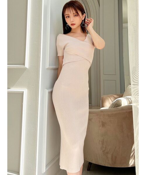 RESEXXY（リゼクシー）の「フロントクロスニットワンピース（ワンピース・レディース・ブラック/ピンク/アイボリー・SMALL/MEDIUM）」の15枚目の写真