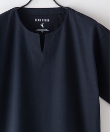 JEANS MATE | 汗染みの目立ちにくいTシャツ ゼロステイン ZEROSTAIN 撥水性　UVカット スラブキーネックTシャツ(Tシャツ/カットソー)