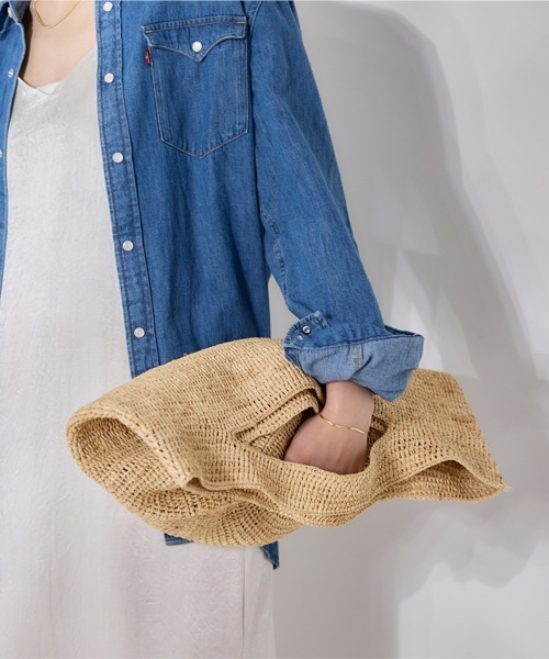MADE IN MADA(メイドインマダ)の「【追加2】【MADE IN MADA/メイドインマダ】KOKO BAG バッグ(かごバッグ・レディース・ベージュ/ライトベージュ・フリー)」の2枚目の写真