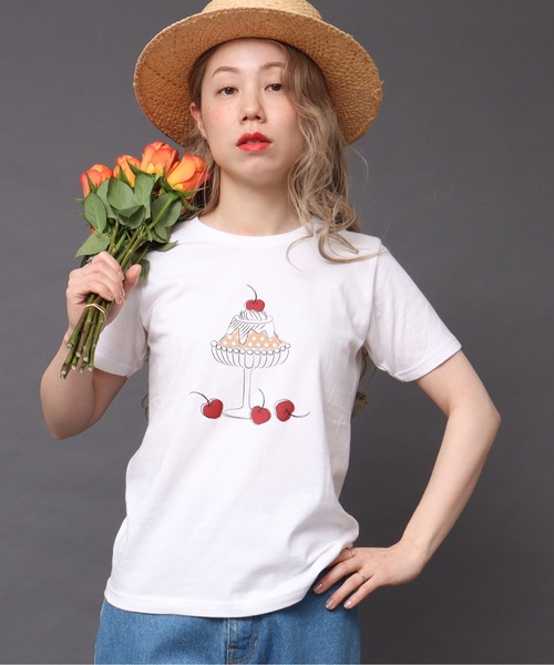 peu pres（プープレ）の「喫茶Tシャツ（Tシャツ/カットソー・レディース・ベージュ/グリーン・FREE）」の2枚目の写真