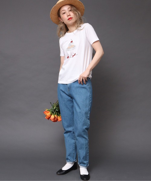 peu pres（プープレ）の「喫茶Tシャツ（Tシャツ/カットソー・レディース・ベージュ/グリーン・FREE）」の4枚目の写真