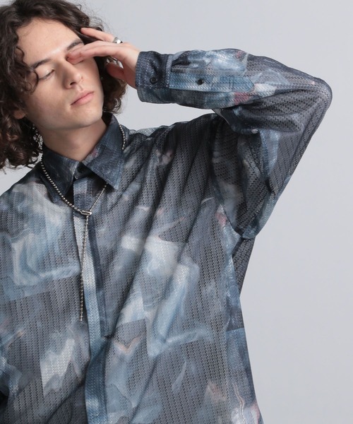 HARE(ハレ)の「ストーンアートシアーシャツ(HARE)(シャツ/ブラウス・メンズ・ブラック系その他/グレー系その他/グリーン系その他・FREE)」の19枚目の写真