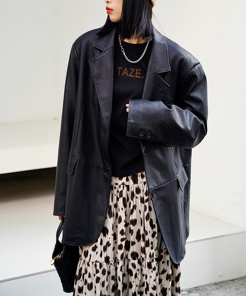 SpRay(スプレイ)の「ヒョウ柄ティア-ドロングスカート(スカート・レディース・グリーン/ホワイト/ベージュ/ブラック/ブラウン・FREE)」の18枚目の写真