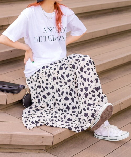 SpRay(スプレイ)の「ヒョウ柄ティア-ドロングスカート(スカート・レディース・グリーン/ホワイト/ベージュ/ブラック/ブラウン・FREE)」の22枚目の写真