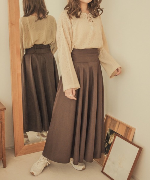 Ambre Neige(アンブルネージュ)の「【前後2WAY】スキッパーメッシュトップス/WEB/EC限定商品(ニット/セーター・レディース・ベージュ/ライトブラウン/アイボリー・FREE)」の18枚目の写真