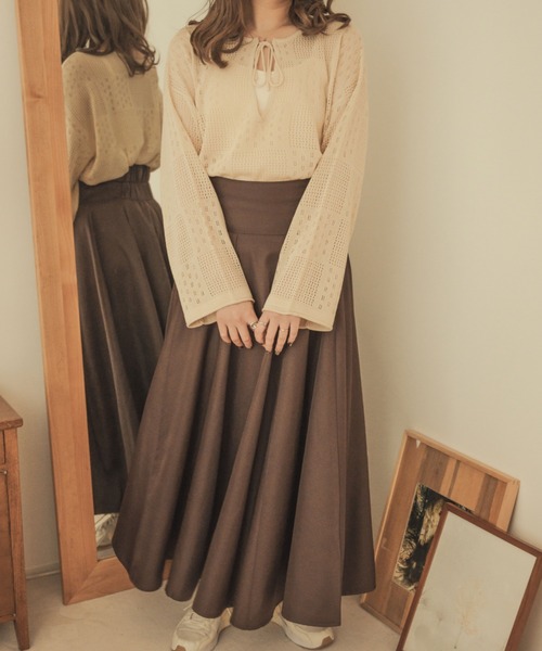 Ambre Neige(アンブルネージュ)の「【前後2WAY】スキッパーメッシュトップス/WEB/EC限定商品(ニット/セーター・レディース・ベージュ/ライトブラウン/アイボリー・FREE)」の19枚目の写真