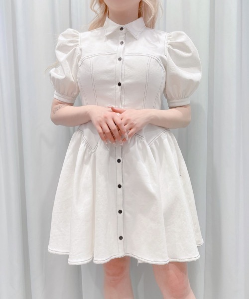 PAIN（ペイン）の「ストレッチステッチデニムワンピース（ワンピース・レディース・ホワイト/ブラック・FREE）」の15枚目の写真