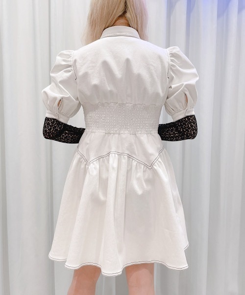 PAIN（ペイン）の「ストレッチステッチデニムワンピース（ワンピース・レディース・ホワイト/ブラック・FREE）」の17枚目の写真