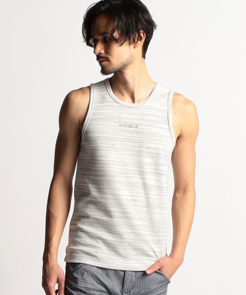 NICOLE CLUB FOR MEN（ニコルクラブフォーメン）の「ロゴプリントタンクトップ（タンクトップ・メンズ・グレー系2/ネイビー/ホワイト系/ホワイト/ブラック・LARGE/MEDIUM）」の3枚目の写真