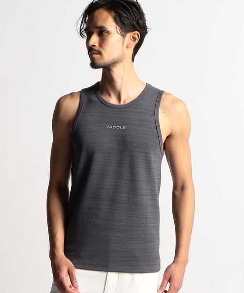 NICOLE CLUB FOR MEN（ニコルクラブフォーメン）の「ロゴプリントタンクトップ（タンクトップ・メンズ・グレー系2/ネイビー/ホワイト系/ホワイト/ブラック・LARGE/MEDIUM）」の5枚目の写真