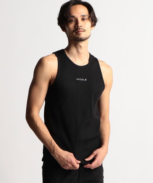 NICOLE CLUB FOR MEN（ニコルクラブフォーメン）の「ロゴプリントタンクトップ（タンクトップ・メンズ・グレー系2/ネイビー/ホワイト系/ホワイト/ブラック・LARGE/MEDIUM）」の4枚目の写真