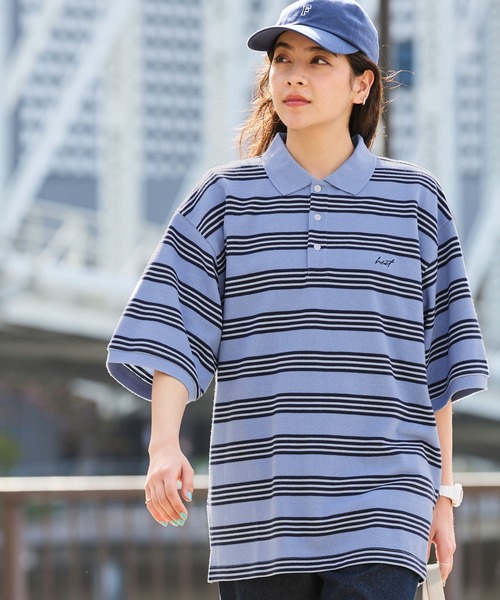 セール】【HECT】Big Multi Border S/S Tee / ビッグシルエット