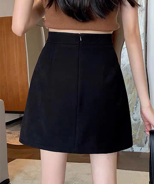 c.u.l（シーユーエル）の「レイヤードスリットミニスカートパンツ culw425（スカート・レディース・ブラック/グレー・L/M/XL）」の6枚目の写真