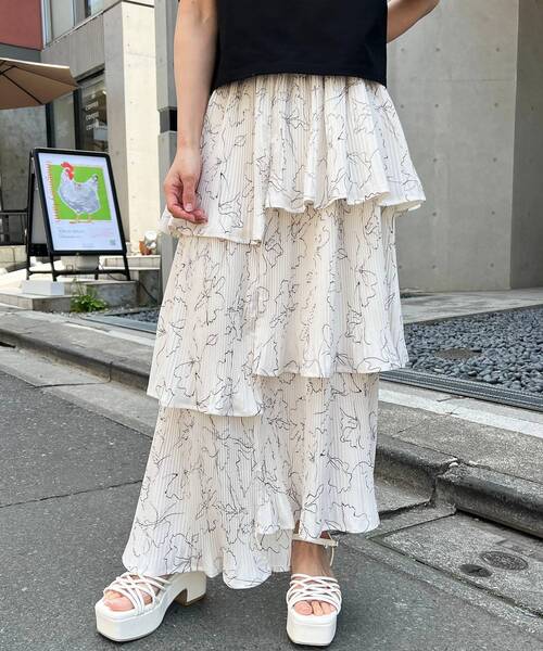 MAJESTIC LEGON（マジェスティックレゴン）の「マルチwayプリーツスカート（スカート・レディース・オフホワイト/ブラック/ホワイト系その他2/ライトグレー・MEDIUM/SMALL）」の5枚目の写真
