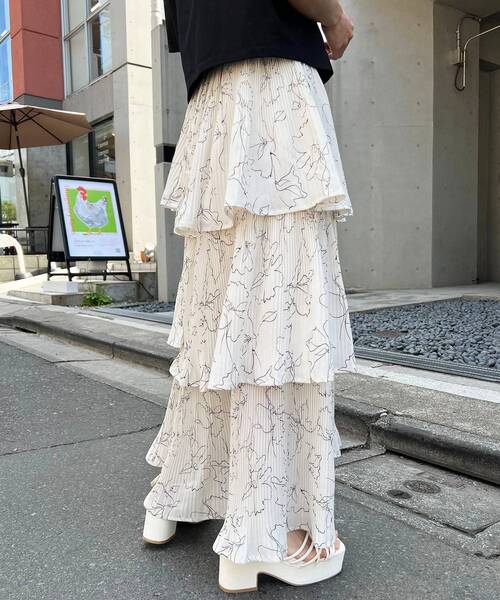 MAJESTIC LEGON（マジェスティックレゴン）の「マルチwayプリーツスカート（スカート・レディース・オフホワイト/ブラック/ホワイト系その他2/ライトグレー・MEDIUM/SMALL）」の12枚目の写真