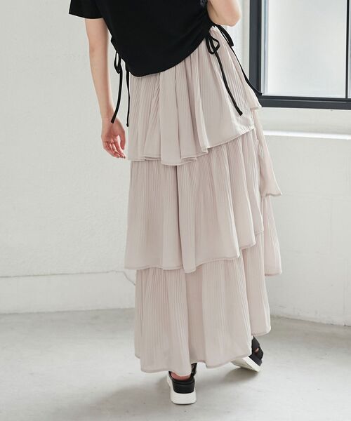 MAJESTIC LEGON（マジェスティックレゴン）の「マルチwayプリーツスカート（スカート・レディース・オフホワイト/ブラック/ホワイト系その他2/ライトグレー・MEDIUM/SMALL）」の18枚目の写真