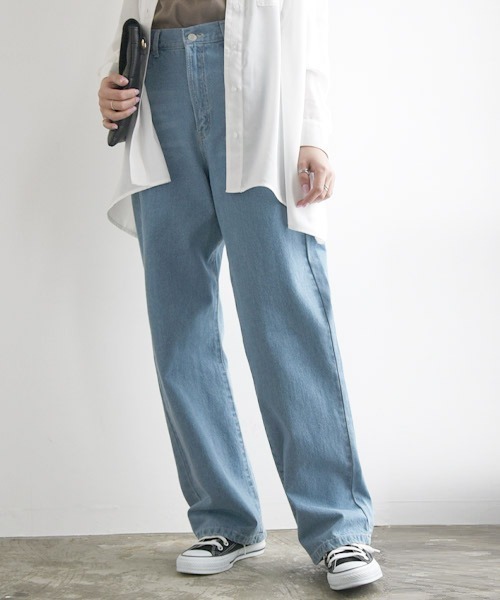 and it_（アンドイット）の「ストレートデニムパンツ（デニムパンツ・レディース・サックスブルー/インディゴブルー・M/L/LL）」の7枚目の写真