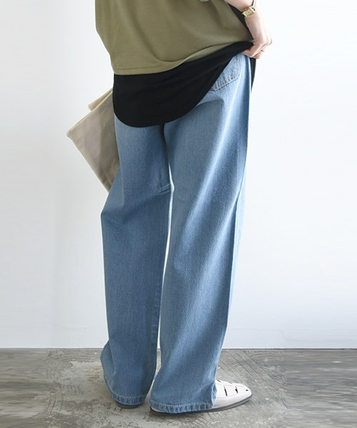 and it_（アンドイット）の「ストレートデニムパンツ（デニムパンツ・レディース・サックスブルー/インディゴブルー・M/L/LL）」の9枚目の写真