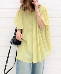 Q | プリーツフレアブラウス(シャツ/ブラウス)