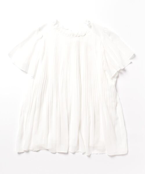 Q（キュー）の「プリーツフレアブラウス（シャツ/ブラウス・レディース・ブラック/アイボリー/レモンイエロー・MEDIUM）」の5枚目の写真