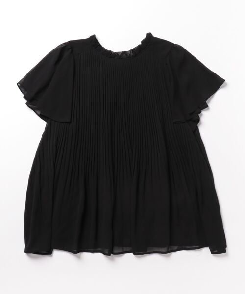 Q（キュー）の「プリーツフレアブラウス（シャツ/ブラウス・レディース・ブラック/アイボリー/レモンイエロー・MEDIUM）」の7枚目の写真