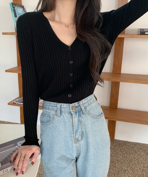 BATONER リブニット Vネック カーディガン men SUMMER KNIT V NECK CARDIGAN | BATONER(バトナー