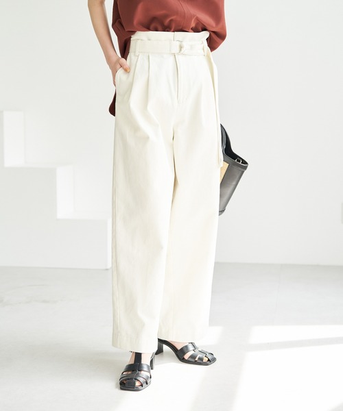 VIS(ビス)の「【洗える】ライトデニムハイウエストワイドパンツ(デニムパンツ・レディース・オフホワイト/ブルー系その他4/サックスブルー・S/M)」の10枚目の写真