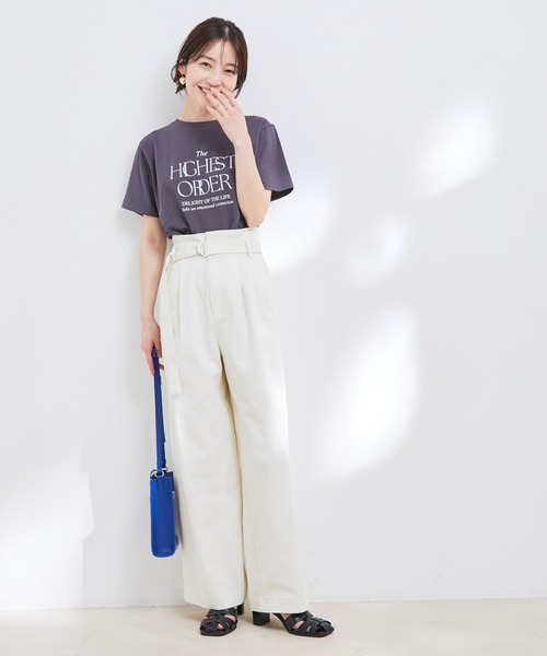 VIS(ビス)の「【洗える】ライトデニムハイウエストワイドパンツ(デニムパンツ・レディース・オフホワイト/ブルー系その他4/サックスブルー・S/M)」の16枚目の写真