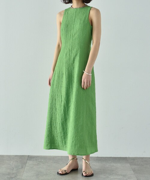 CODE A(コードエー)の「american sleeve onepiece(ワンピース・レディース・ブラック/グリーン・38/36)」の1枚目の写真