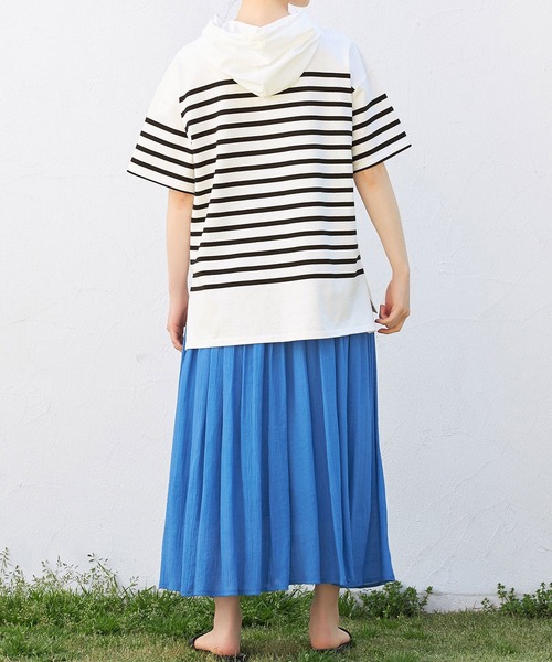 Viola e Viola（ヴィオラエヴィオラ）の「綿１００％ゆるパーカープルオーバー（Tシャツ/カットソー・レディース・ブラック/ブルー・MEDIUM/LARGE/X-LARGE/XX-LARGE）」の9枚目の写真