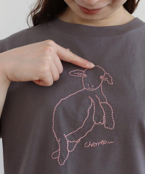 bulle de savon（ビュルデサボン）の「ヤギ刺繍Tシャツ（Tシャツ