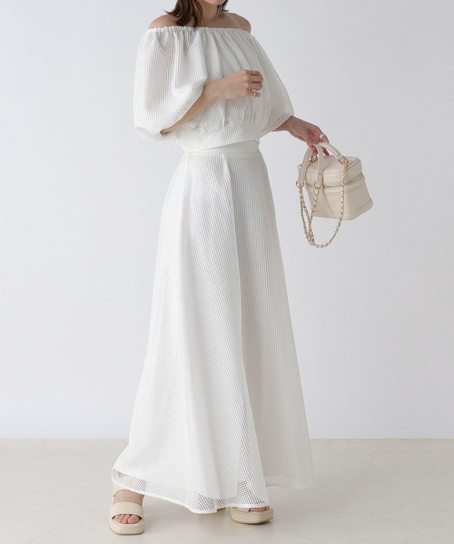 【専用出品】140メッシュワンピースホワイト Sのみ即納][instock]【RANS】ミニ/ドレス/ワンピース/ホワイト