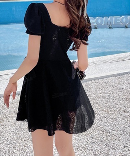 Dalfwin（ダールフィン）の「レースアップリボンデザインワンピースorセパレートスカート　水着（水着・レディース・アイボリー/ブラック/ホワイト系/ブラック系/グリーン/グリーン系・ONE SIZE/FREE）」の20枚目の写真