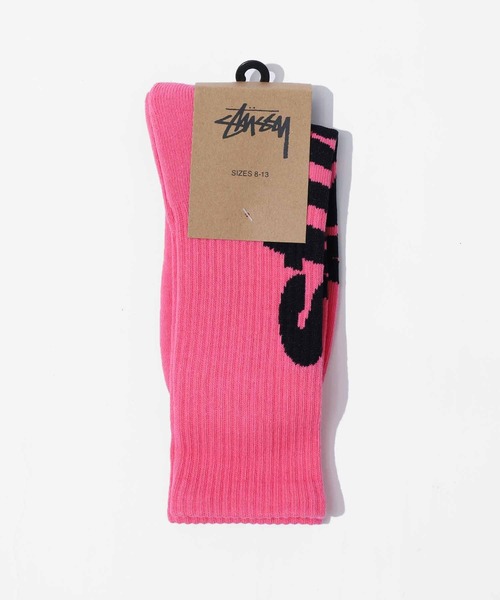 STUSSY（ステューシー）の「STUSSY/ステューシー BIG HELVETICA CREW SOCKS 靴下（ソックス/靴下・メンズ・ピンク/ホワイト×ブラック/グリーン/パープル・FREE）」の10枚目の写真