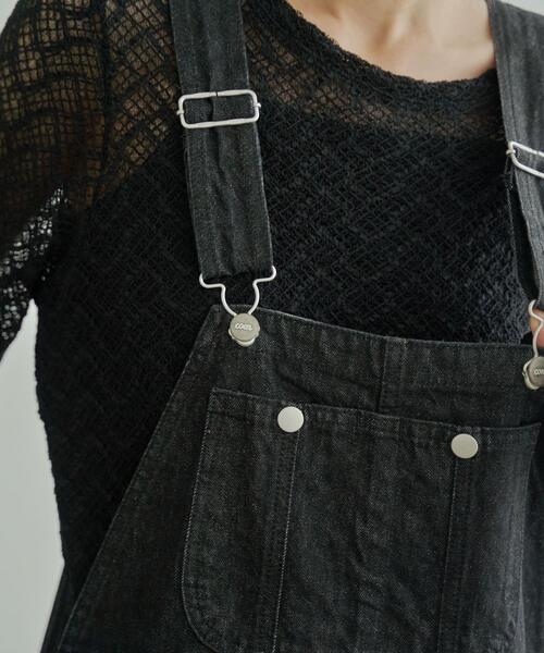 coen（コーエン）の「デニムオーバーオール（サロペット/オーバーオール・レディース・ブラック/コバルトブルー・M/L）」の3枚目の写真