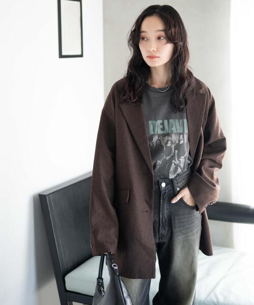 WEGO（ウィゴー）の「WEGO/ボクシーテーラードジャケット（テーラードジャケット・レディース・ネイビー/ダークブラウン/ベージュ系その他2・SMALL/MEDIUM）」の5枚目の写真