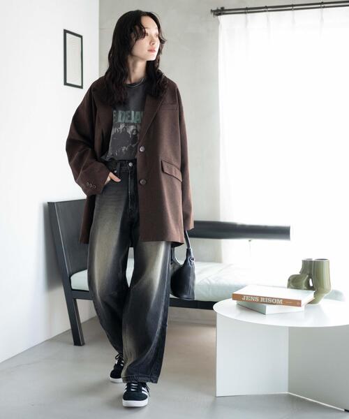 WEGO（ウィゴー）の「WEGO/ボクシーテーラードジャケット（テーラードジャケット・レディース・ネイビー/ダークブラウン/ベージュ系その他2・SMALL/MEDIUM）」の9枚目の写真