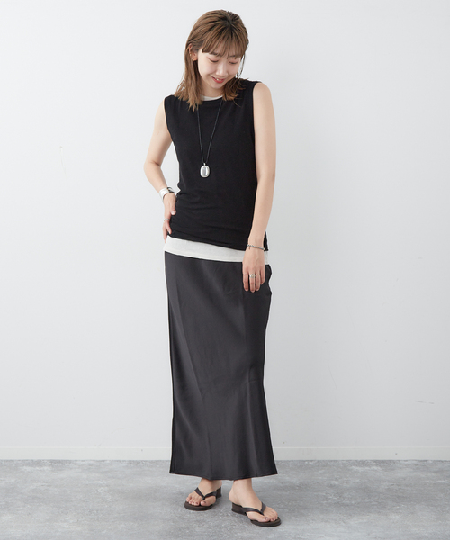100％品質 plage（プラージュ）の「サテンIラインスカート（スカート スカート