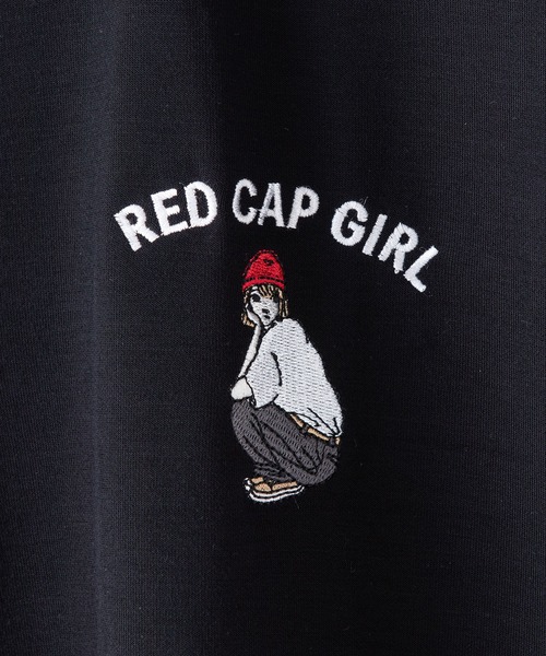 Red Cap Girl(レッドキャプガール)の「【RED CAP GIRL/レッドキャップガール】 とろみ冷感 接触冷感 ポンチ素材 ワンポイント刺繍 ビッグシルエット フロントジップポロ ユニセックス(ポロシャツ・メンズ・ホワイト/ブラック/グレー/ブルー・MEDIUM/LARGE)」の9枚目の写真
