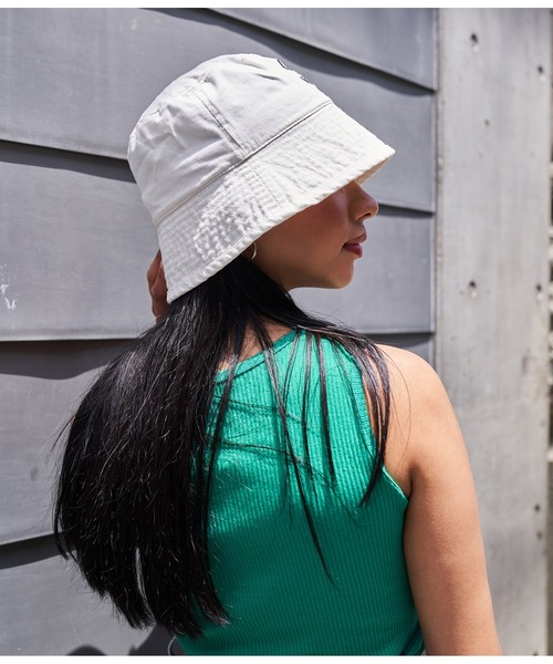 ANAP（アナップ）の「配色刺繍バケットハット（ハット・レディース・ホワイト/ブラック/グリーン・FREE）」の11枚目の写真