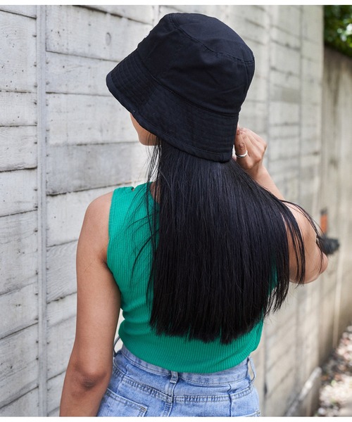 ANAP（アナップ）の「配色刺繍バケットハット（ハット・レディース・ホワイト/ブラック/グリーン・FREE）」の17枚目の写真