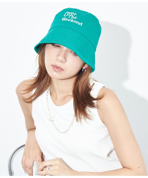 ANAP（アナップ）の「配色刺繍バケットハット（ハット・レディース・ホワイト/ブラック/グリーン・FREE）」の9枚目の写真