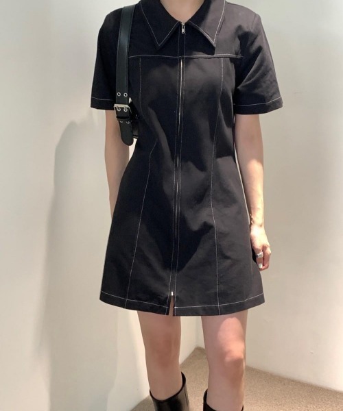 almo(アルモ)の「【LAMPOON】ステッチングワンピース(ワンピース・レディース・ブラック/アイボリー・FREE)」の11枚目の写真