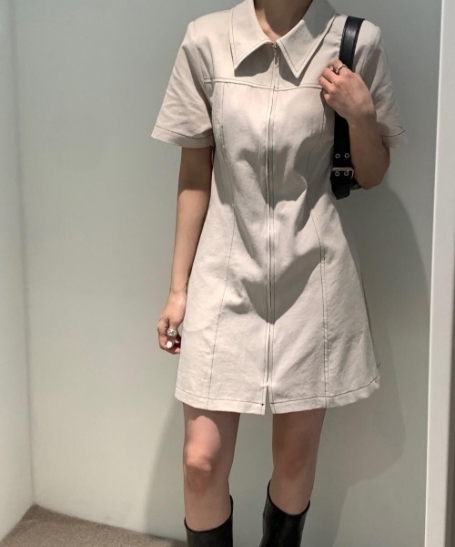 almo(アルモ)の「【LAMPOON】ステッチングワンピース(ワンピース・レディース・ブラック/アイボリー・FREE)」の6枚目の写真